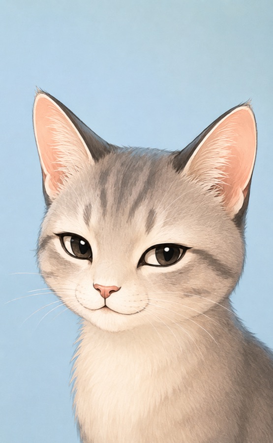 ネコ顔タイプのイラスト